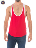 AMERICAN JOCK 8407 Men's Sports Stringer Tank - Ribbon Red