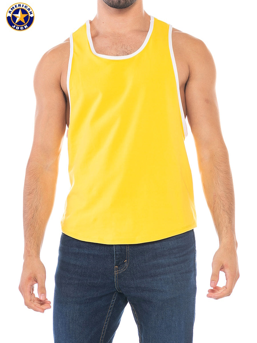 AMERICAN JOCK 8405 Men's Sports Deep Armhole Tank - Gold Yellow