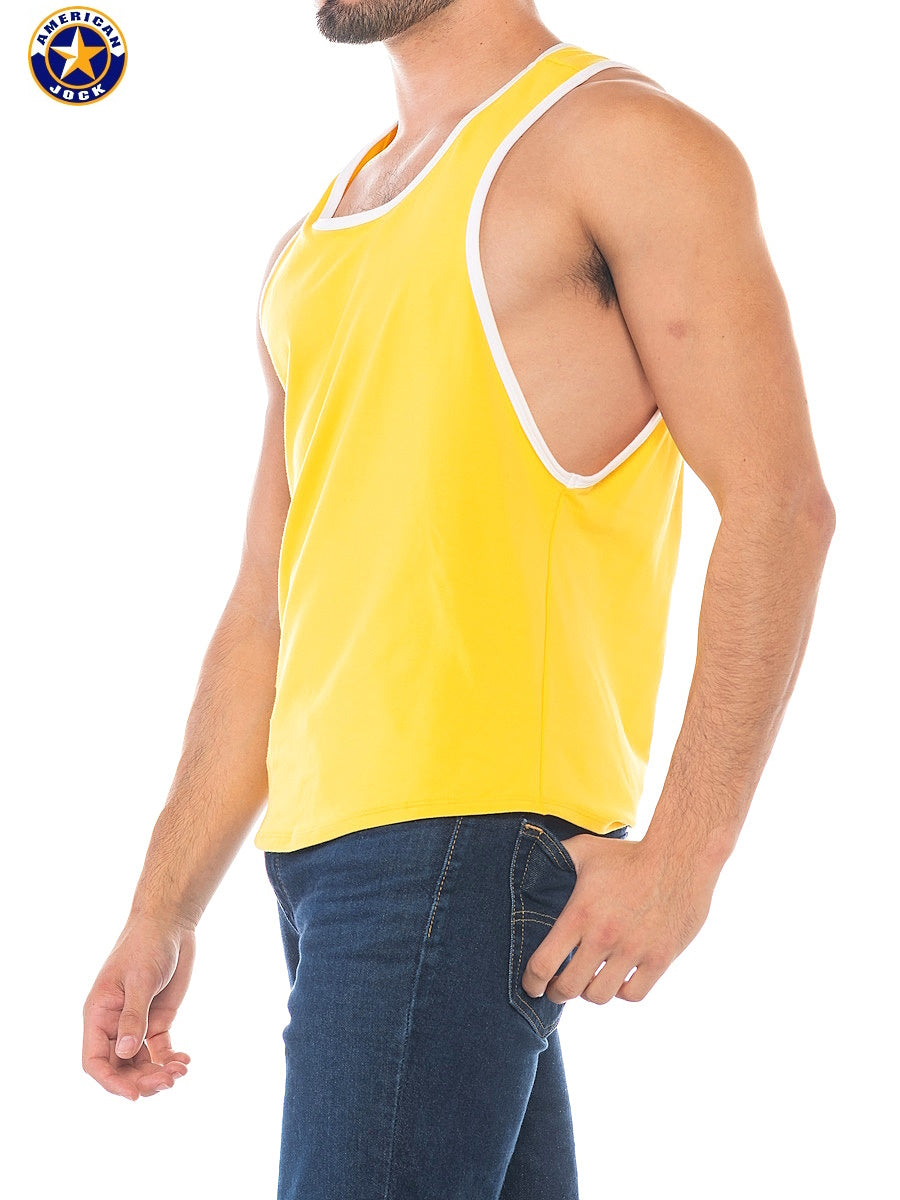 AMERICAN JOCK 8405 Men's Sports Deep Armhole Tank - Gold Yellow