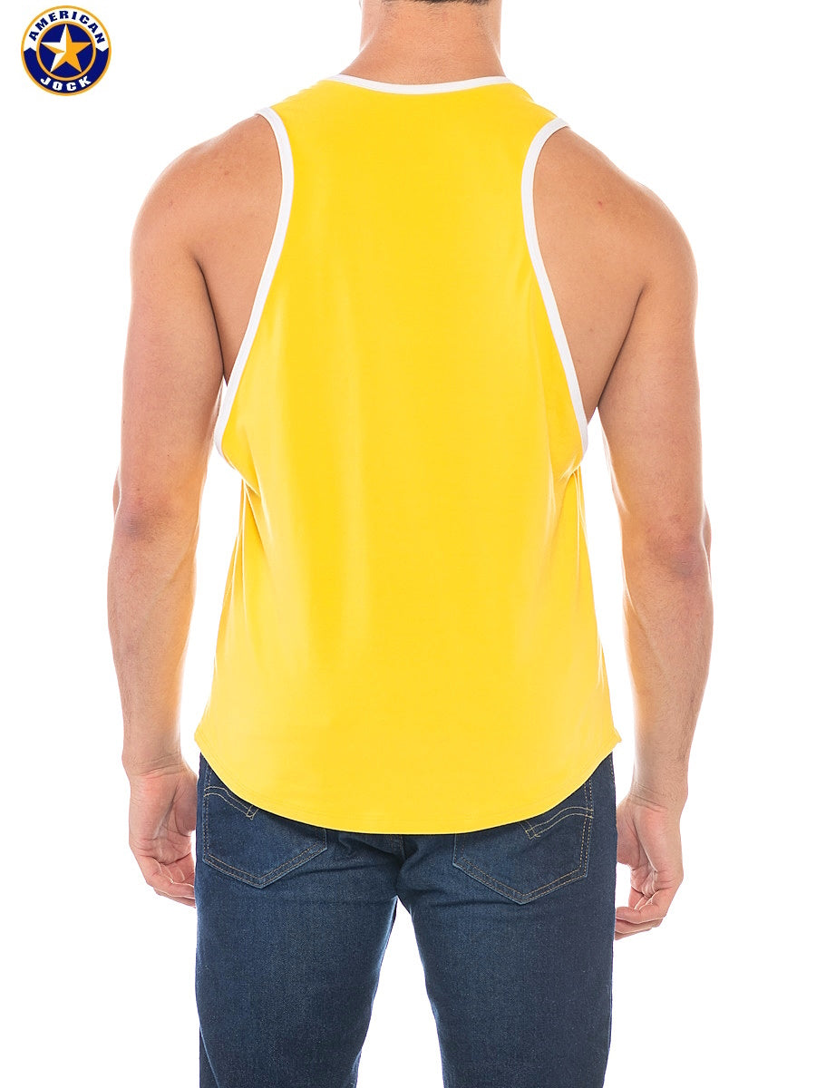 AMERICAN JOCK 8405 Men's Sports Deep Armhole Tank - Gold Yellow