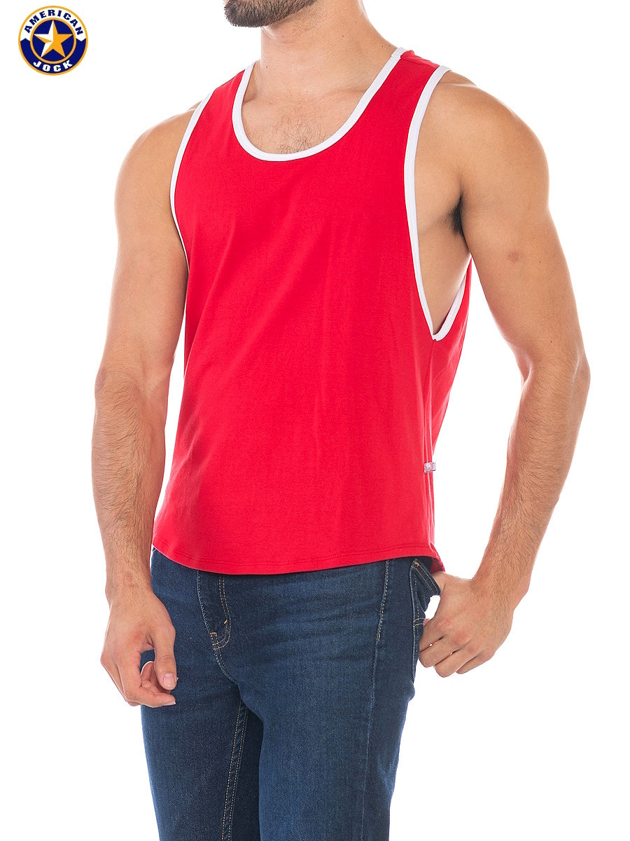 AMERICAN JOCK 8405 Men's Sports Deep Armhole Tank - Ribbon Red