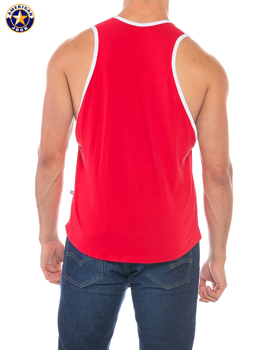 AMERICAN JOCK 8405 Men's Sports Deep Armhole Tank - Ribbon Red