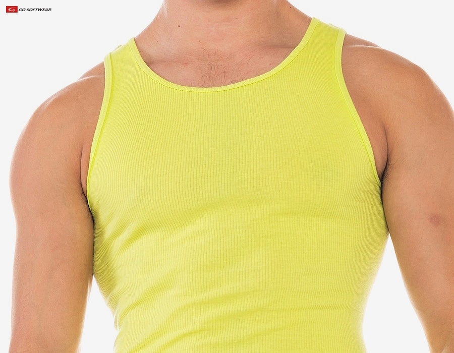 Go Softwear 4915 Men's Resort Rib Tank - Sunny Lime