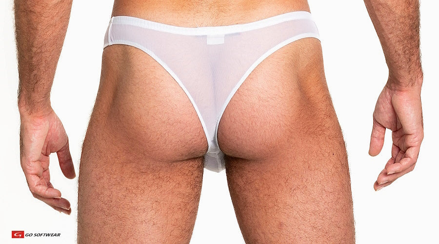 Go Softwear 3355 Men's Sheer Mesh Thong - White