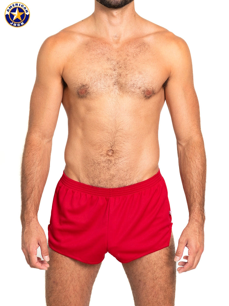 AMERICAN JOCK 8316 Men's Ultra Running Short - Bright Cardinal