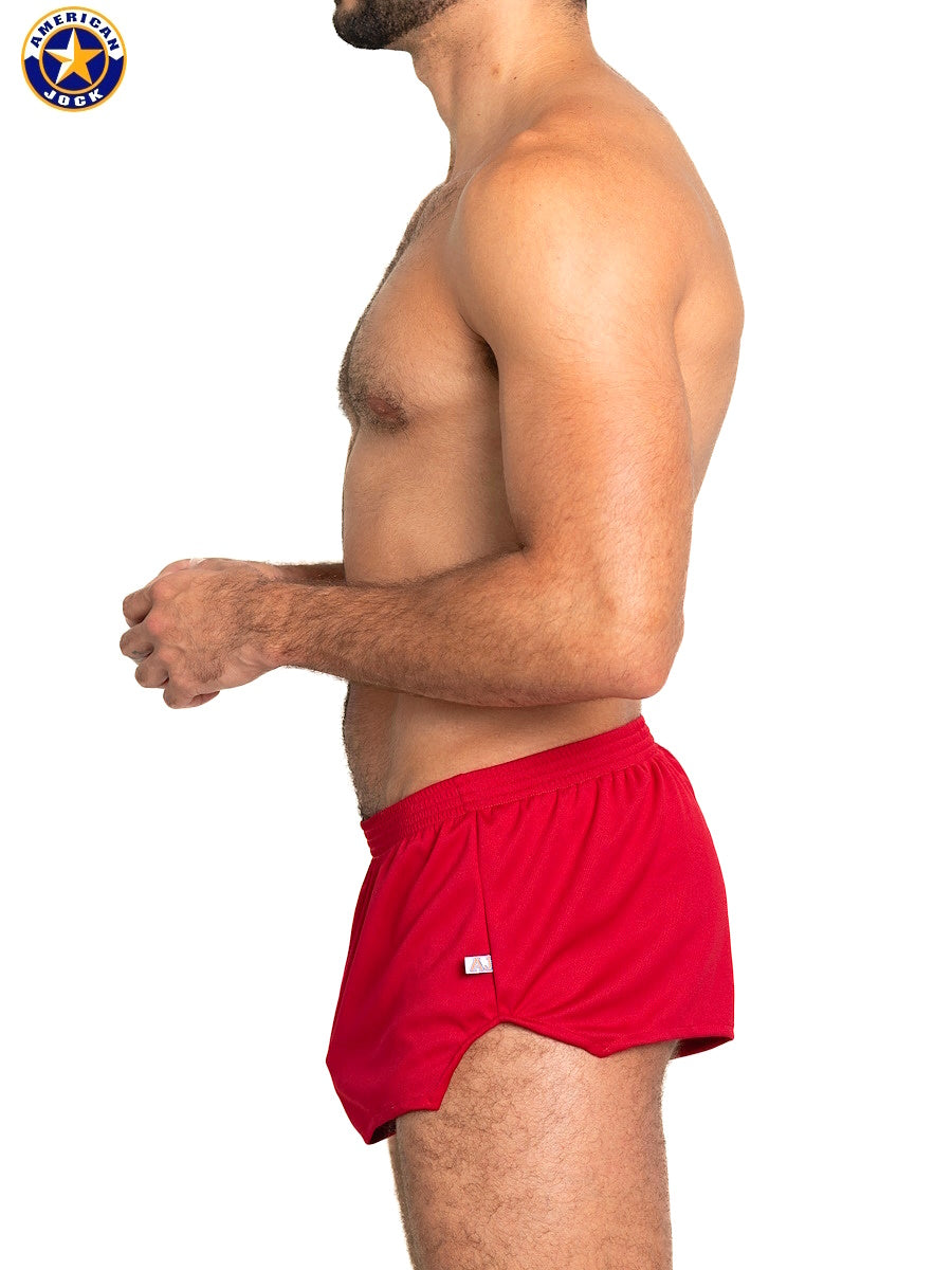 AMERICAN JOCK 8316 Men's Ultra Running Short - Bright Cardinal