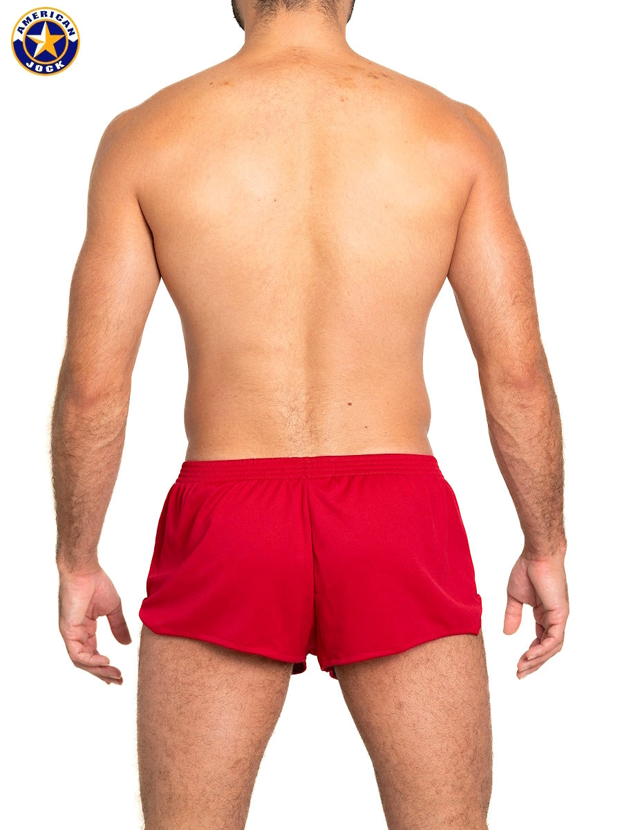 AMERICAN JOCK 8316 Men's Ultra Running Short - Bright Cardinal
