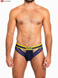 Go Softwear 6435 Men's Sheer Mesh Scoop Thong - Navy