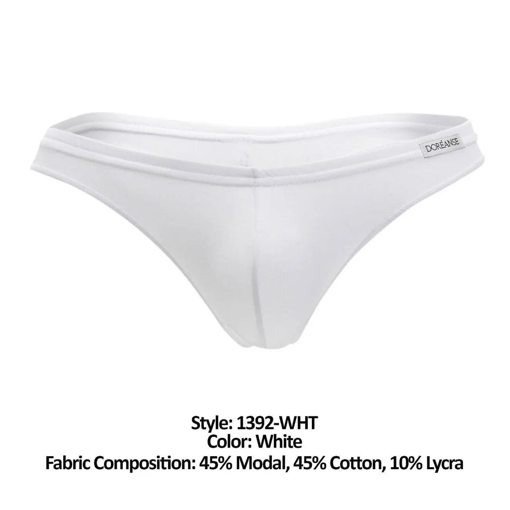 Doreanse Men's Underwear 1392-WHT Euro Thong Color White