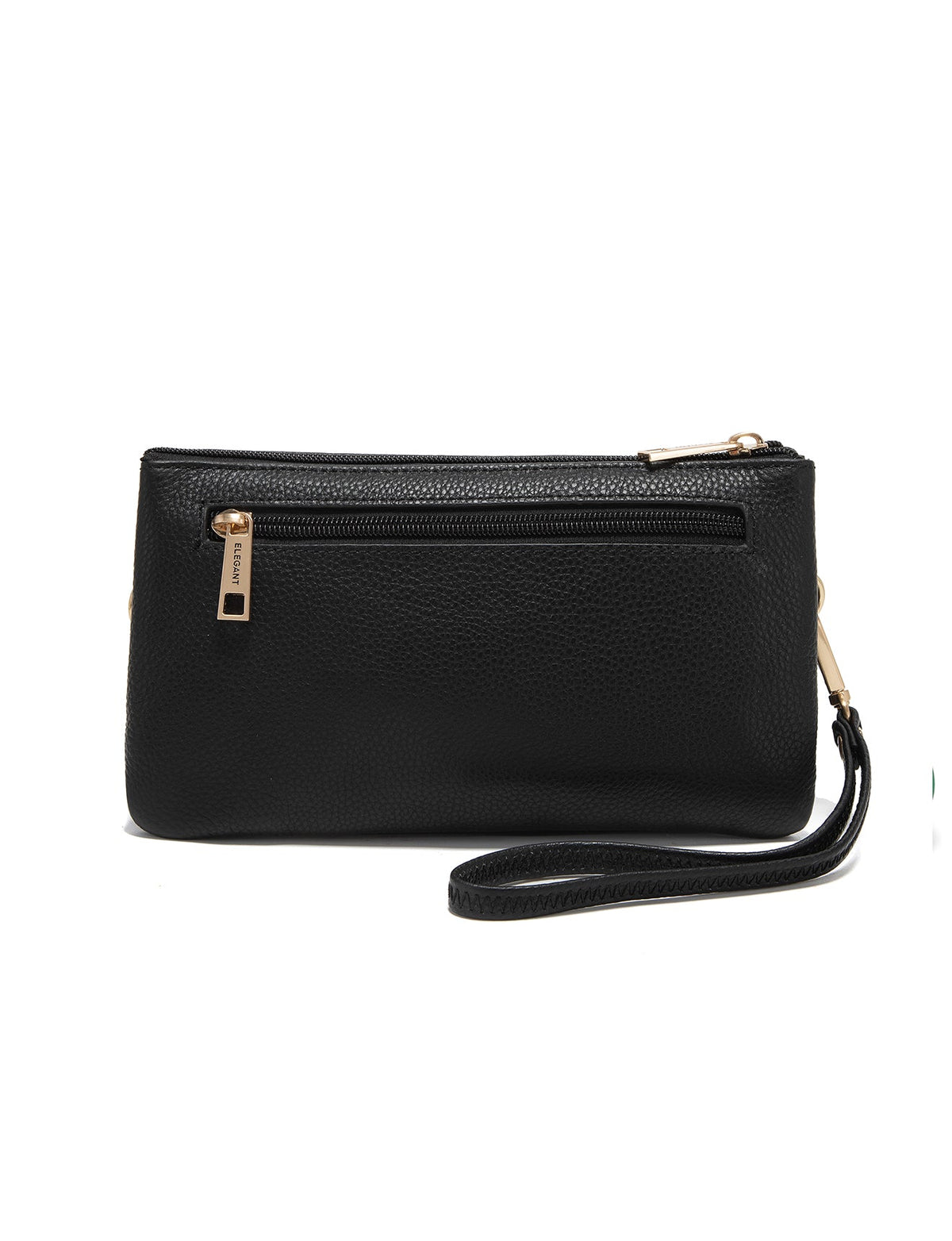 CANDICE LEATHER WALLET WITH SHOULDER STRAP- E1-0809-BLK