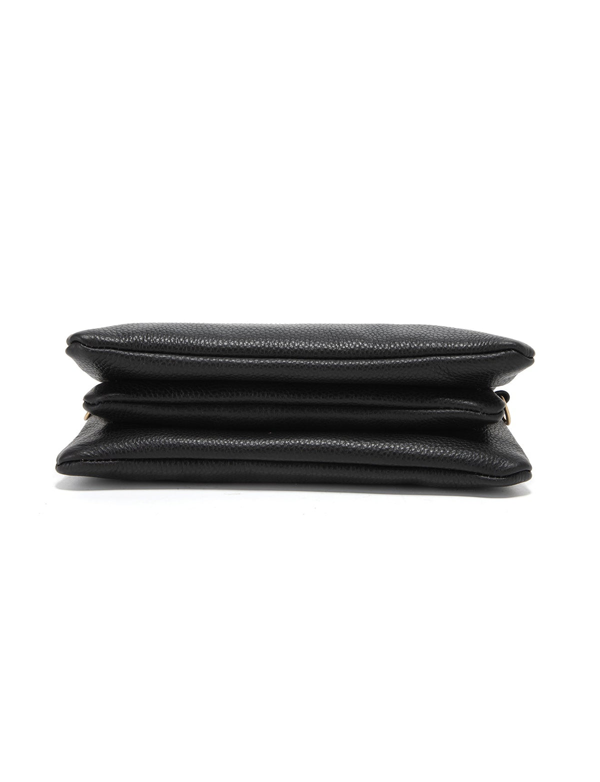CANDICE LEATHER WALLET WITH SHOULDER STRAP- E1-0809-BLK