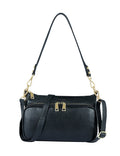 FELICITY LEATHER XBODY BAG- E1-0814A-BLK