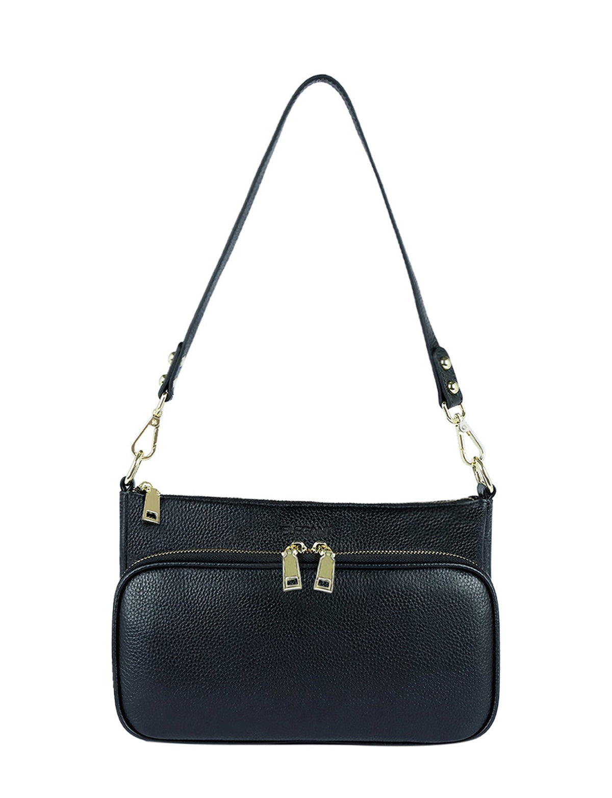 FELICITY LEATHER XBODY BAG- E1-0814A-BLK