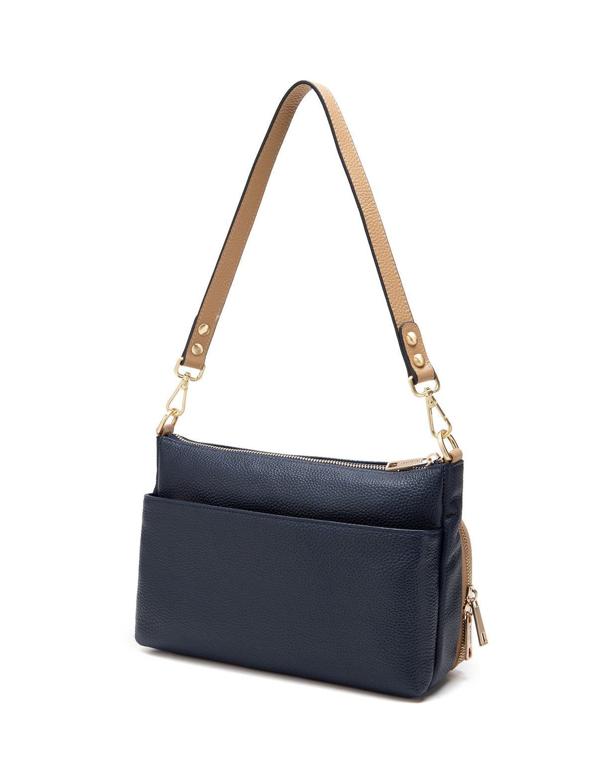 FELICITY LEATHER XBODY BAG- E1-0814A-NVY/CAM