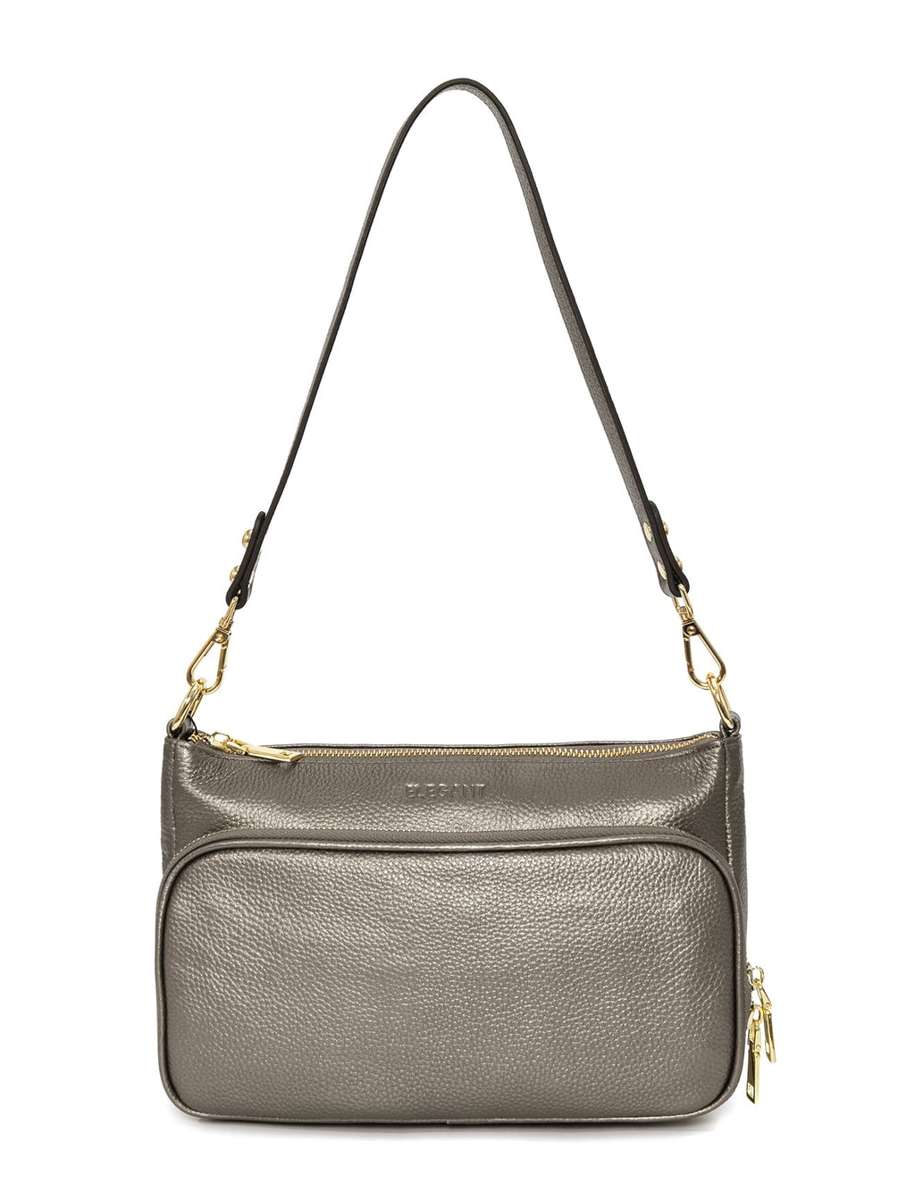 FELICITY LEATHER XBODY BAG- E1-0814A-PEWTER