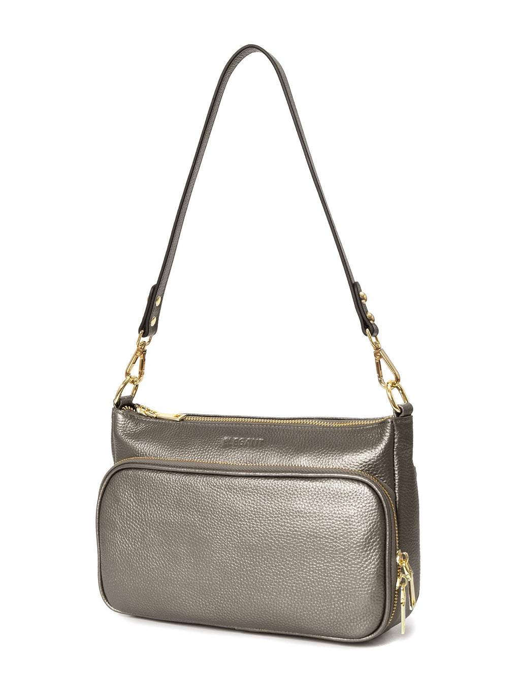 FELICITY LEATHER XBODY BAG- E1-0814A-PEWTER