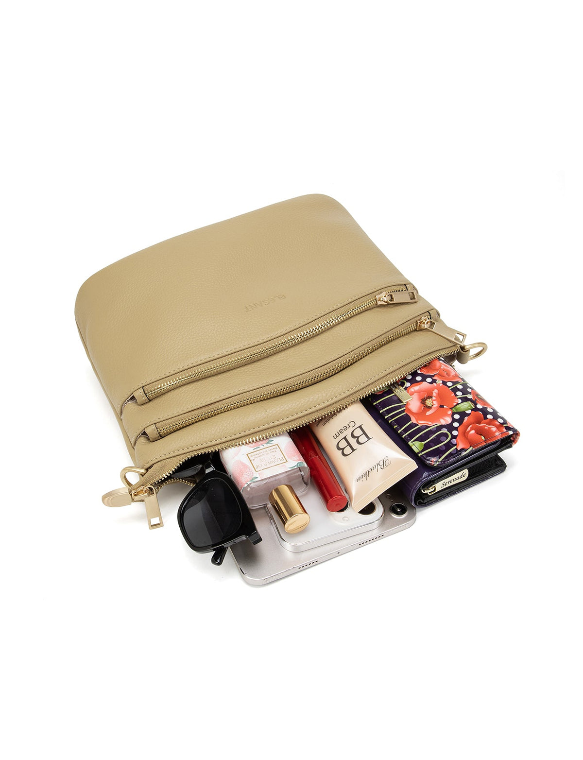 GRACE LEATHER XBODY BAG- E1-0818-ARTICHOKE