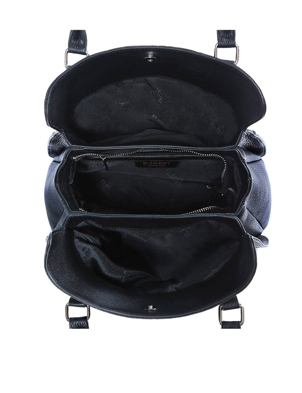 RAFAELLA LEATHER SHOULDER BAG- E1-0827-BLACK
