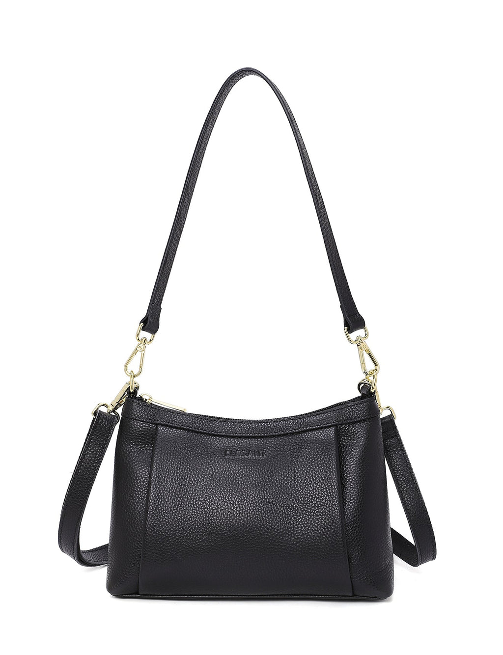 MARCIA LEATHER XBODY BAG- BLACK- E1-0830-BLK