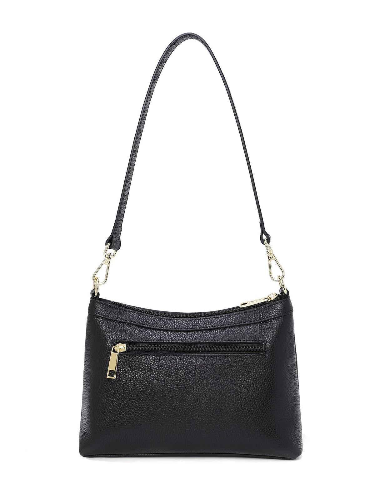 MARCIA LEATHER XBODY BAG- BLACK- E1-0830-BLK