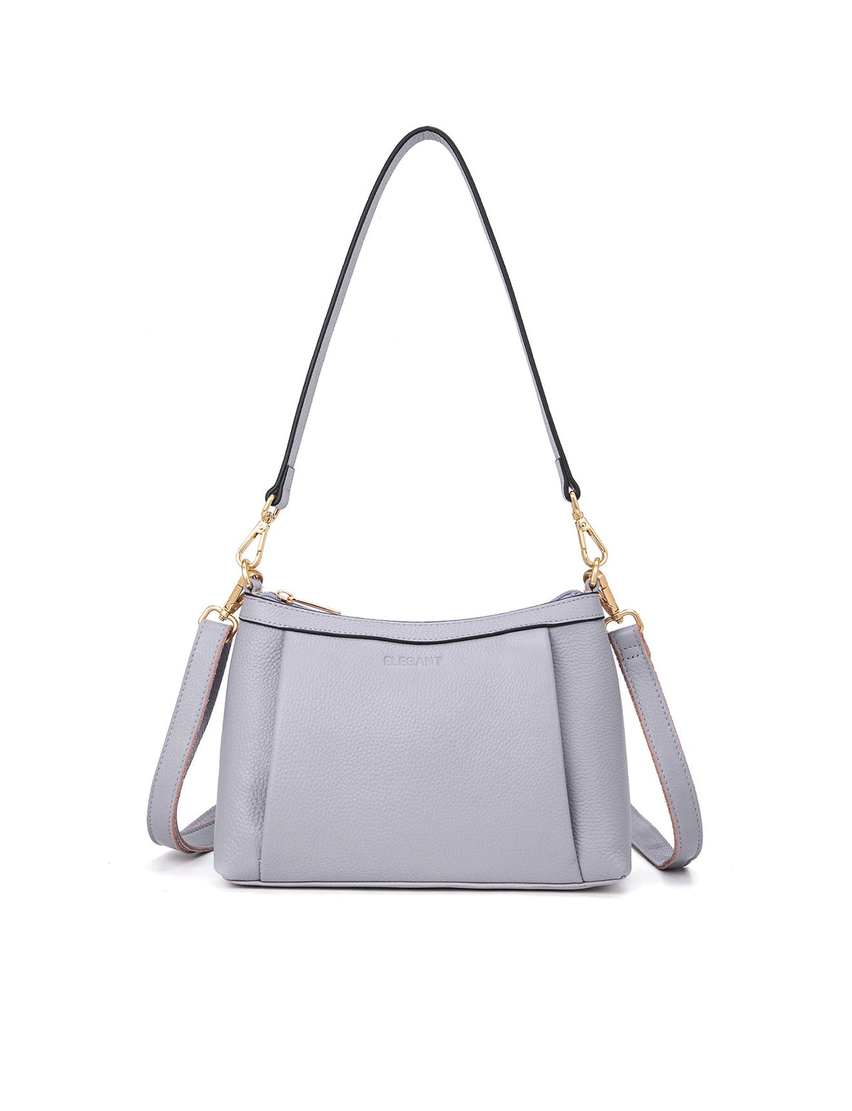 MARCIA LEATHER XBODY BAG- BLACK- E1-0830-CORNFLOWER