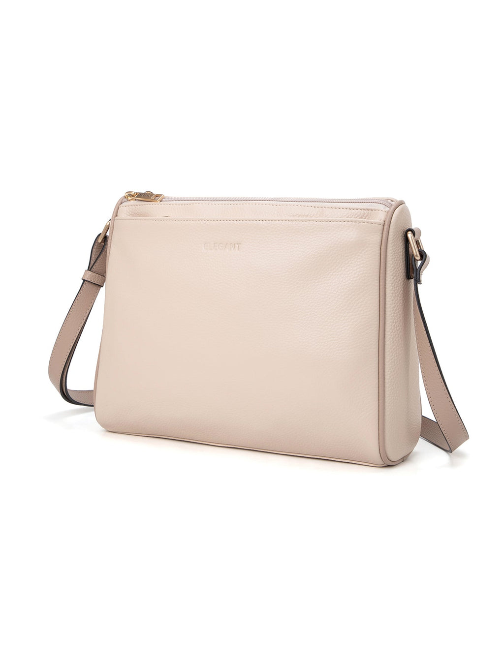 KATRINA MULTI COMPARTMENT LEATHER XBODY BAG- E1-0835-IVORY/PUTTY-SALE