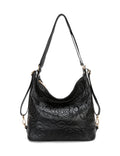 ROSANNA LEATHER CONVERTIBLE BACKPACK- E1-0839-BLK