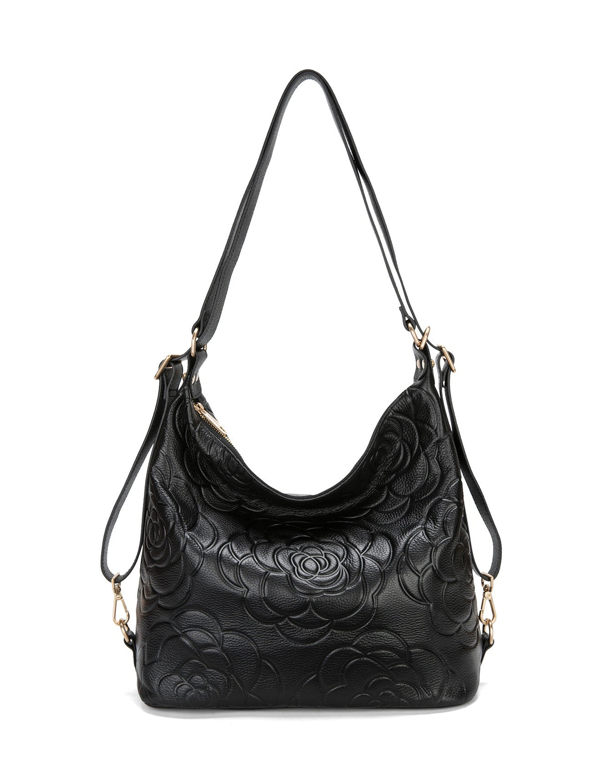 ROSANNA LEATHER CONVERTIBLE BACKPACK- E1-0839-BLK