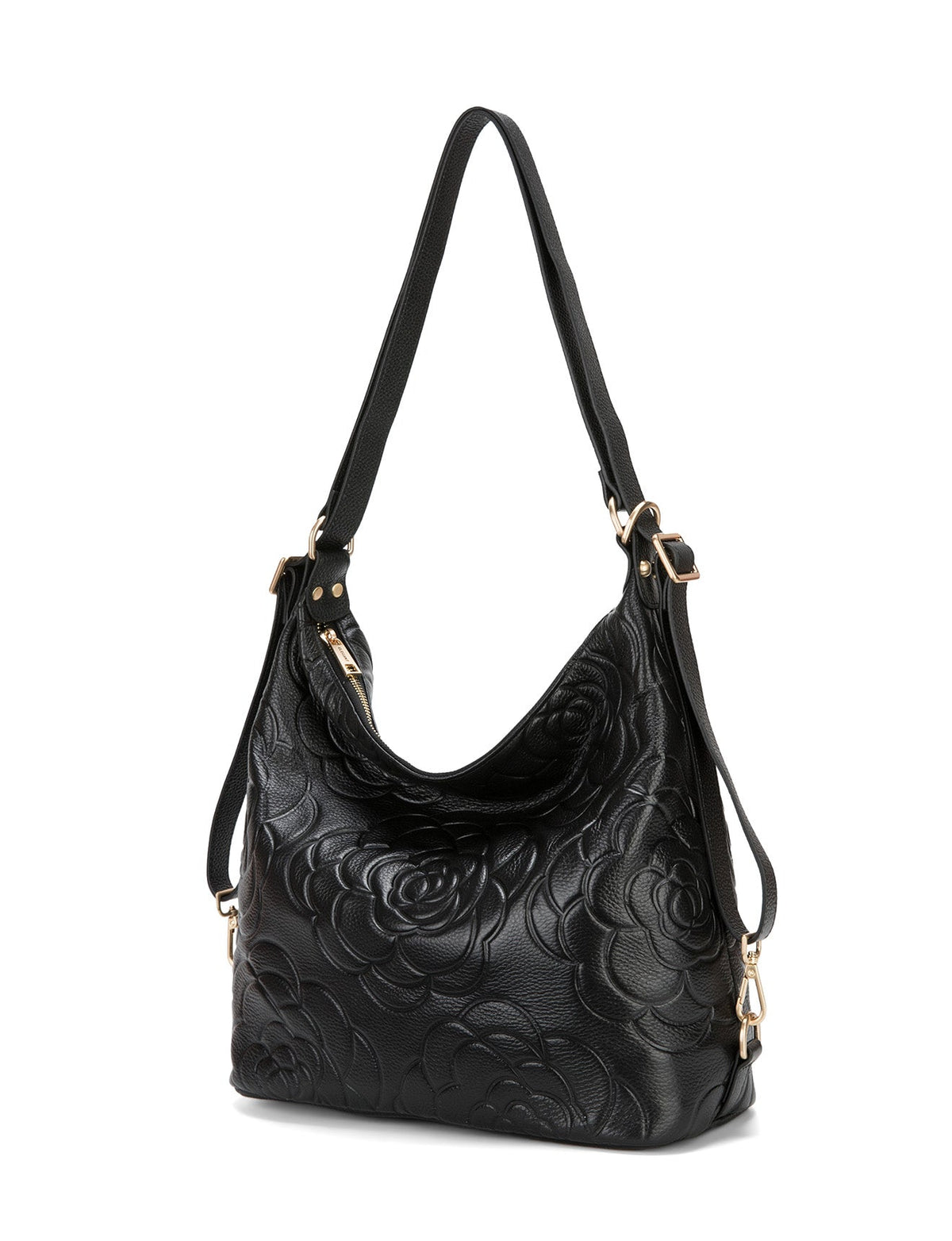 ROSANNA LEATHER CONVERTIBLE BACKPACK- E1-0839-BLK