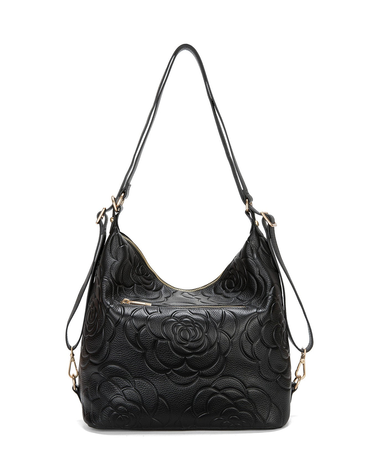 ROSANNA LEATHER CONVERTIBLE BACKPACK- E1-0839-BLK