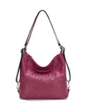 ROSANNA LEATHER CONVERTIBLE BACKPACK- E1-0839-RASPBERRY