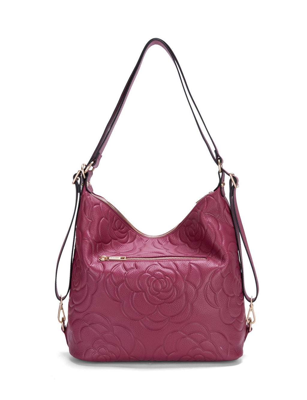 ROSANNA LEATHER CONVERTIBLE BACKPACK- E1-0839-RASPBERRY