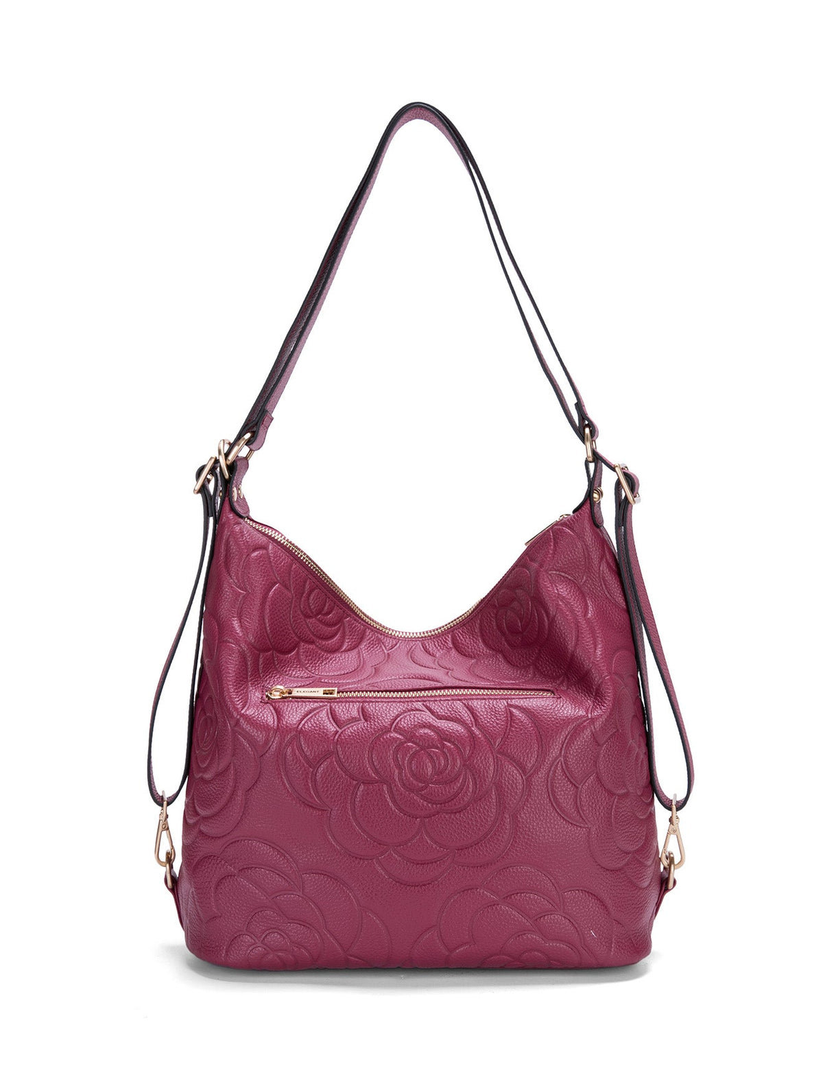 ROSANNA LEATHER CONVERTIBLE BACKPACK- E1-0839-RASPBERRY