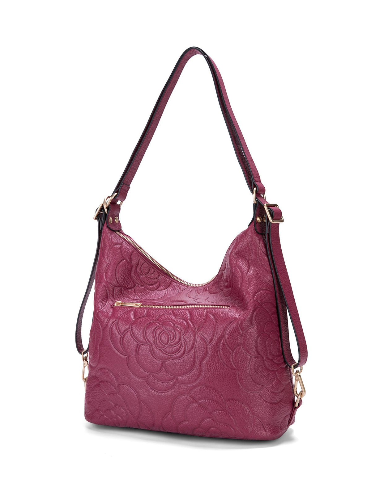 ROSANNA LEATHER CONVERTIBLE BACKPACK- E1-0839-RASPBERRY