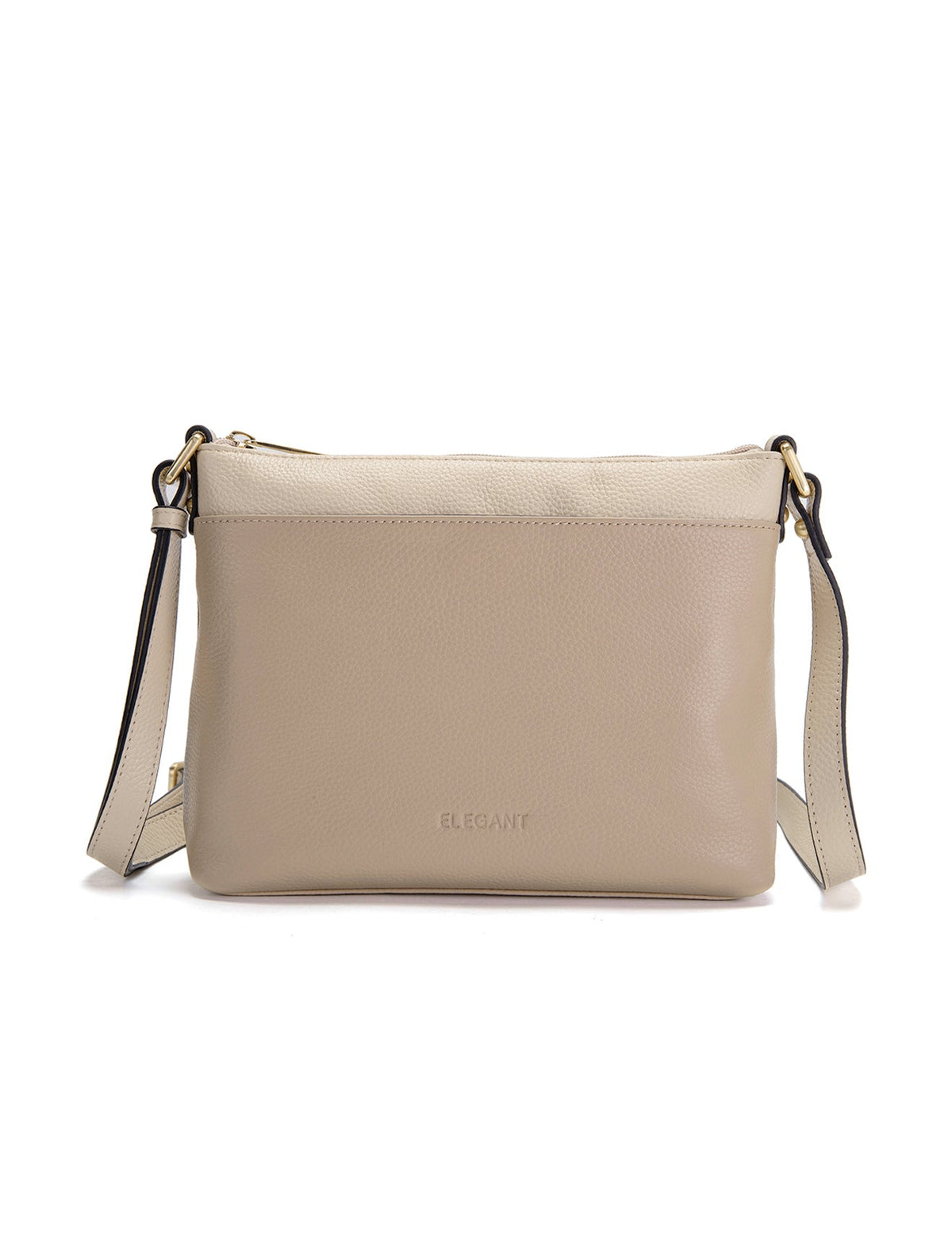 FRANCIS LEATHER XBODY BAG WITH RFID COMPARTMENT- E1-0840-PUTTY/IVORY