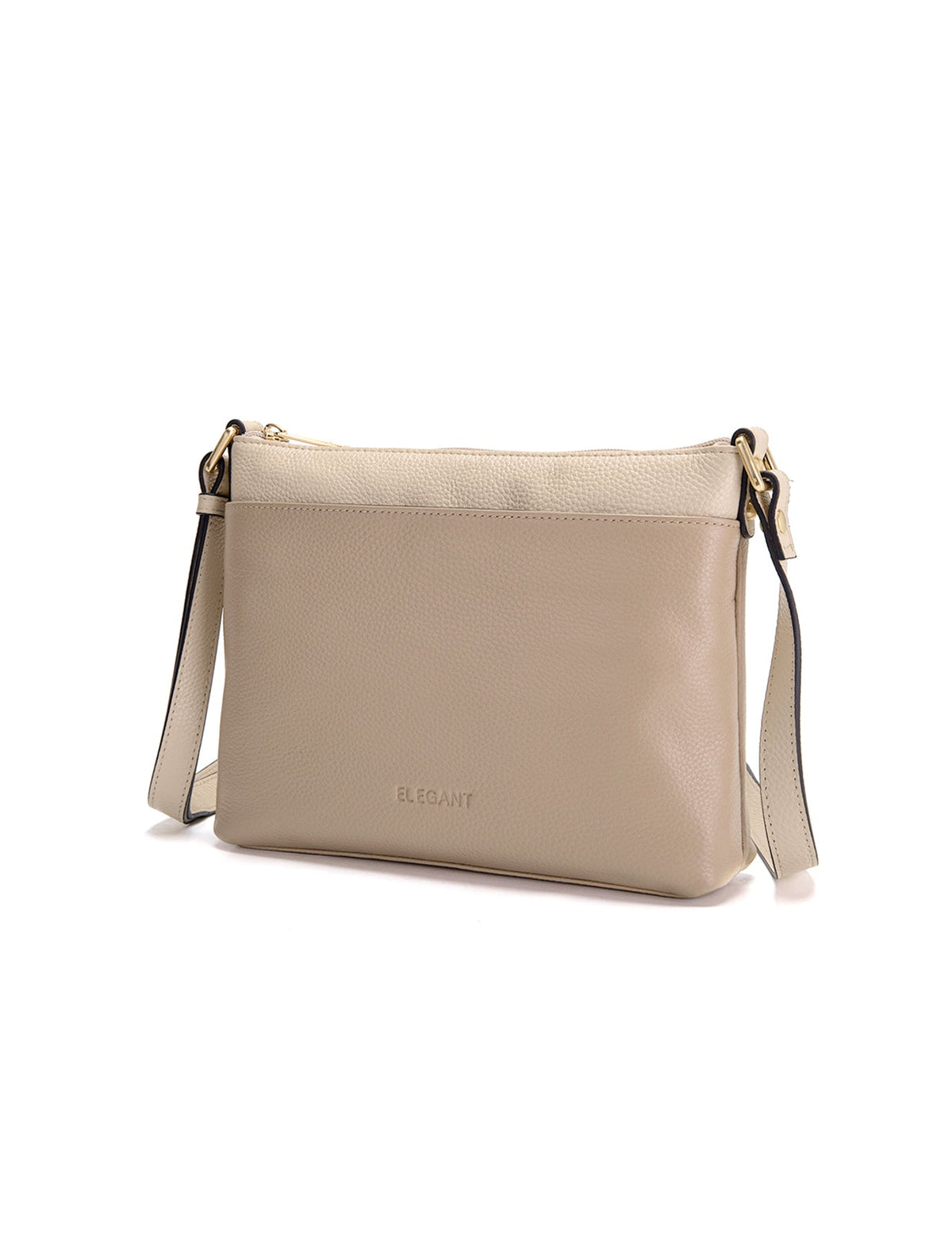 FRANCIS LEATHER XBODY BAG WITH RFID COMPARTMENT- E1-0840-PUTTY/IVORY- SALE