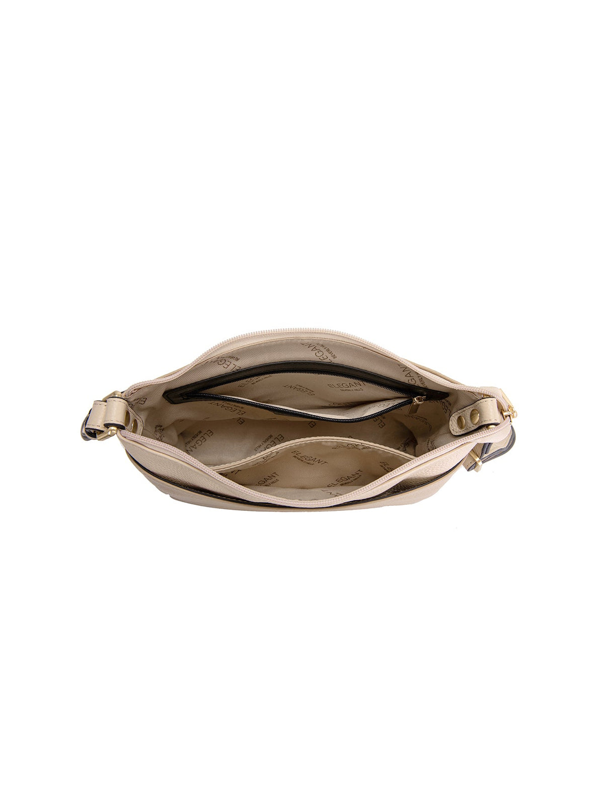 FRANCIS LEATHER XBODY BAG WITH RFID COMPARTMENT- E1-0840-PUTTY/IVORY- SALE