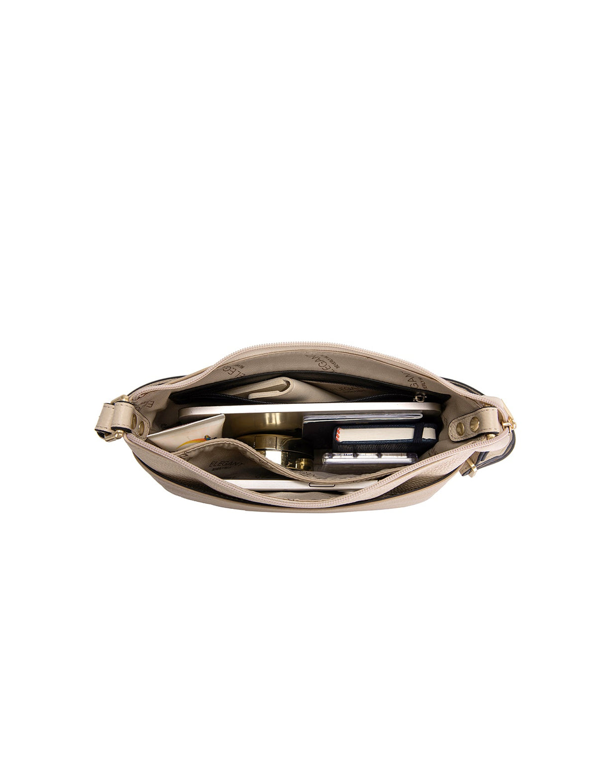 FRANCIS LEATHER XBODY BAG WITH RFID COMPARTMENT- E1-0840-PUTTY/IVORY- SALE