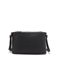 GABRIELLA TRIPLE COMPARTMENT LEATHER BAG- E1-0846-BLK