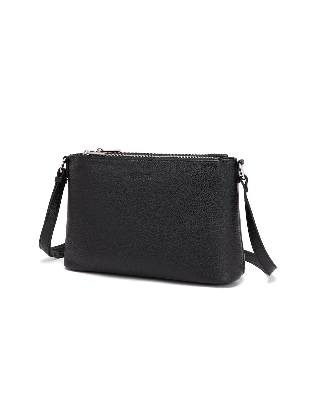 GABRIELLA TRIPLE COMPARTMENT LEATHER BAG- E1-0846-BLK