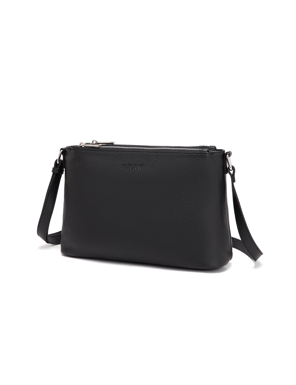 GABRIELLA TRIPLE COMPARTMENT LEATHER BAG- E1-0846-BLK