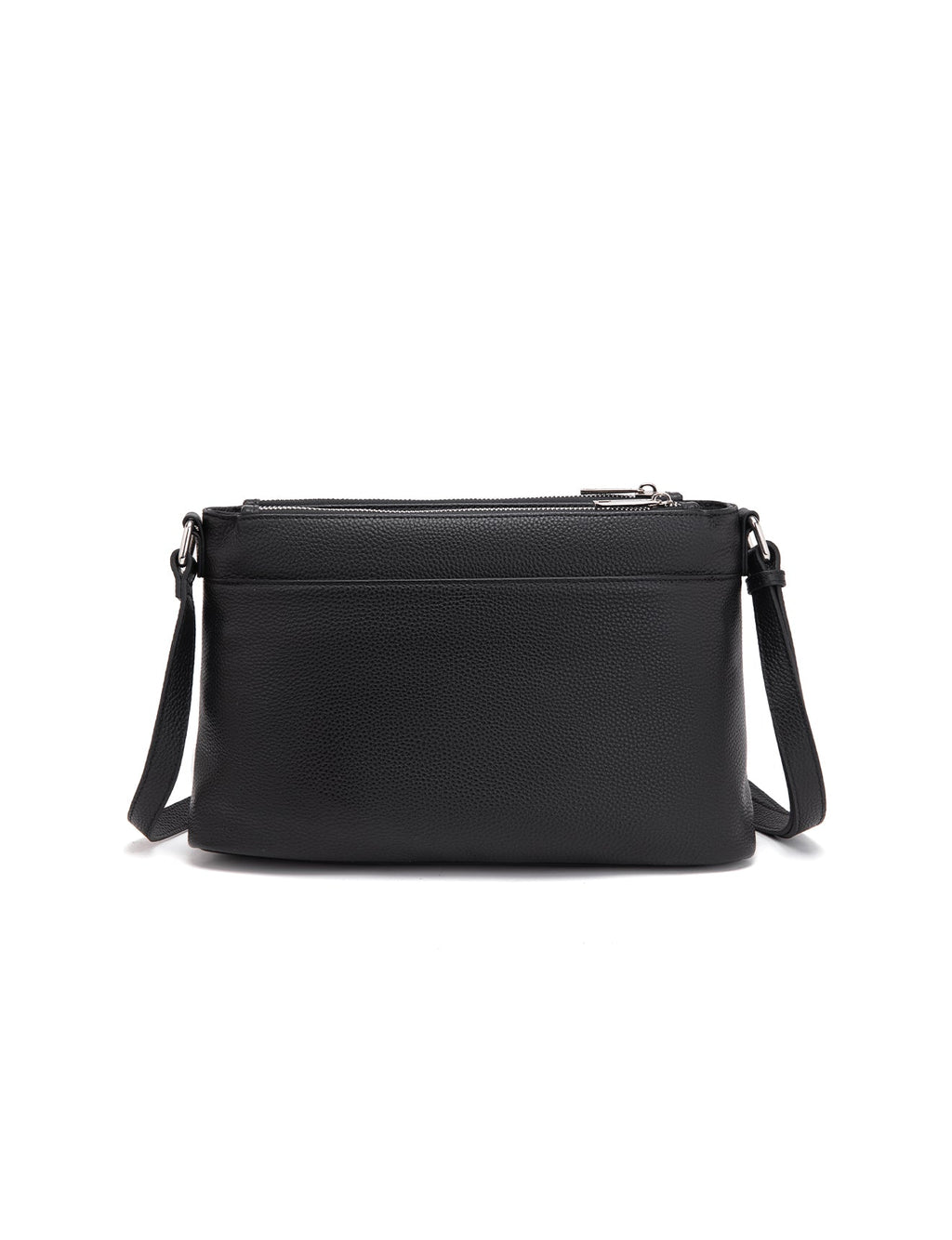 GABRIELLA TRIPLE COMPARTMENT LEATHER BAG- E1-0846-BLK