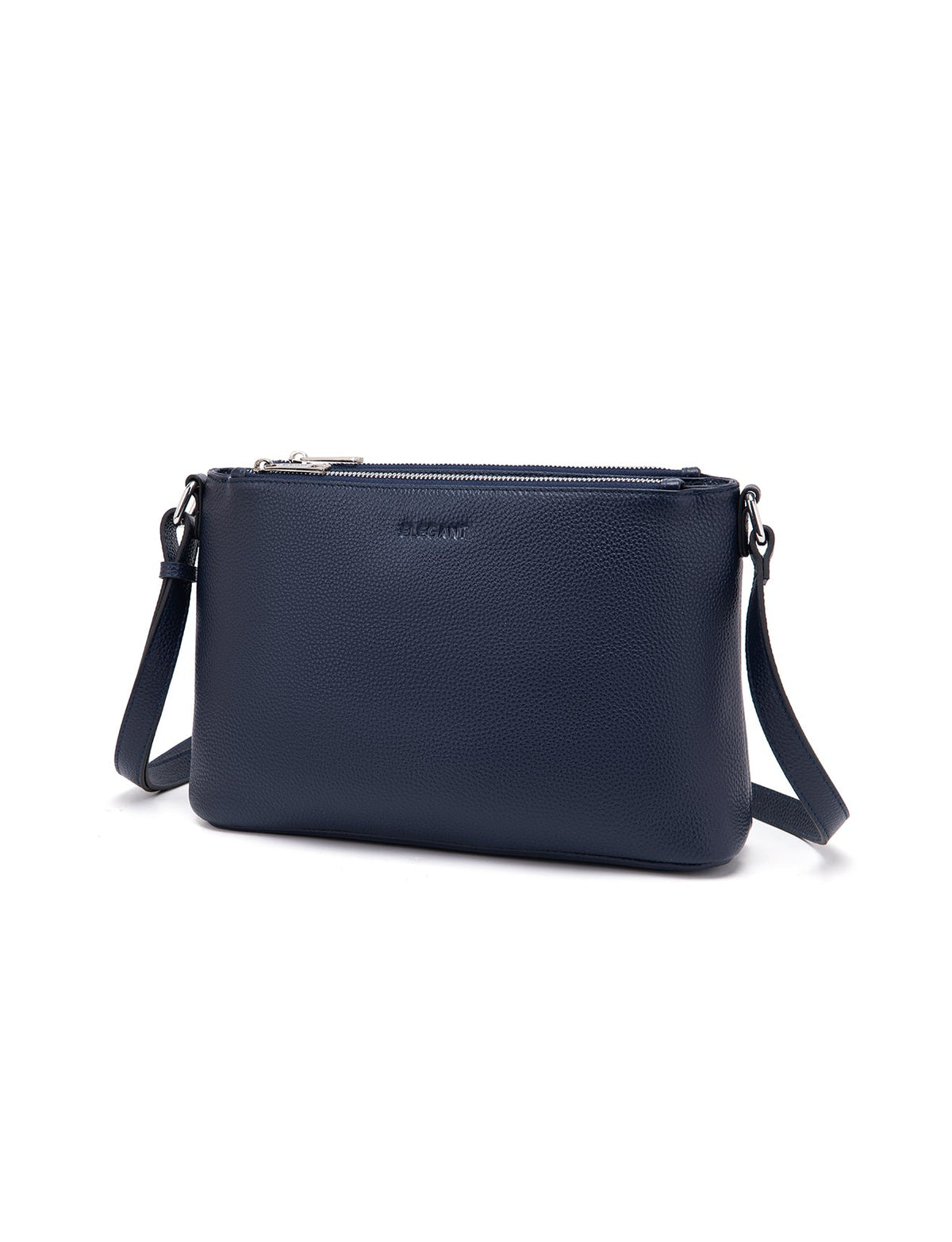 GABRIELLA TRIPLE COMPARTMENT LEATHER BAG- E1-0846-NVY