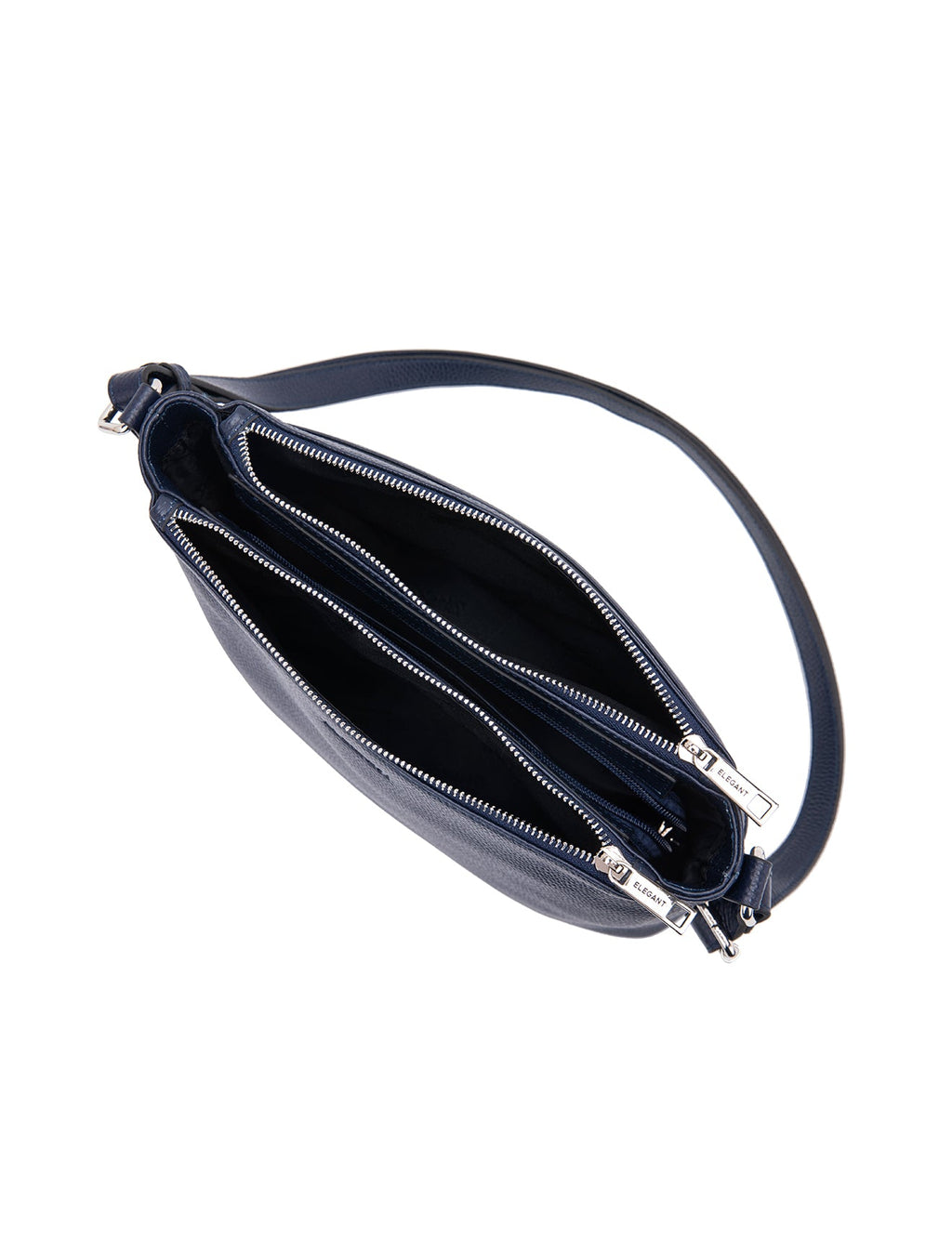 GABRIELLA TRIPLE COMPARTMENT LEATHER BAG- E1-0846-NVY