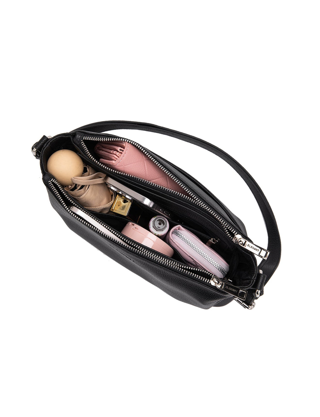 GABRIELLA TRIPLE COMPARTMENT LEATHER BAG- E1-0846-NVY