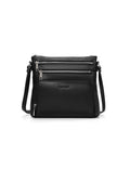 FRANCESCA MULTI CMPT RFID PROTECTED LEATHER XBODY BAG- E1-0851-BLK