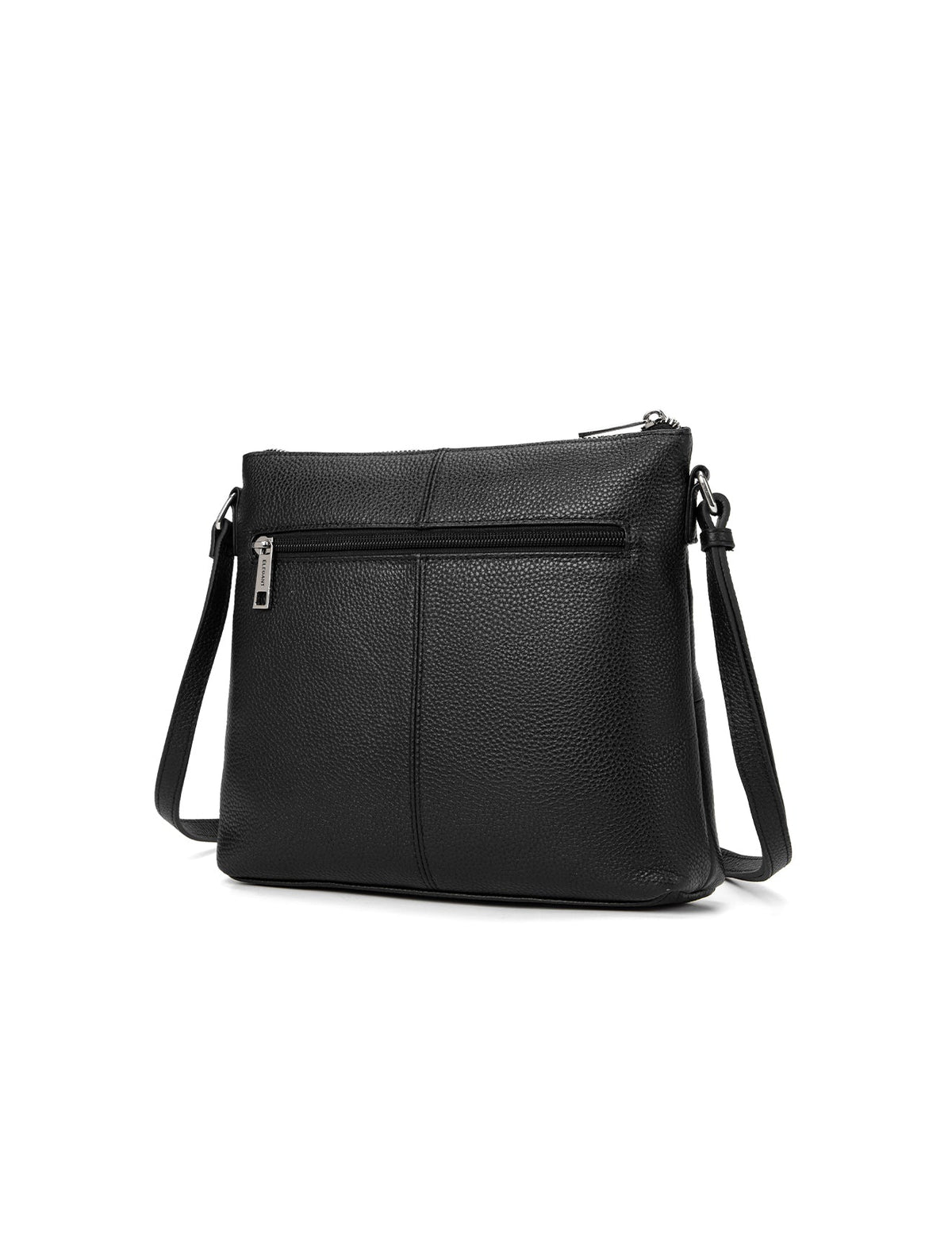 FRANCESCA MULTI CMPT RFID PROTECTED LEATHER XBODY BAG- E1-0851-BLK