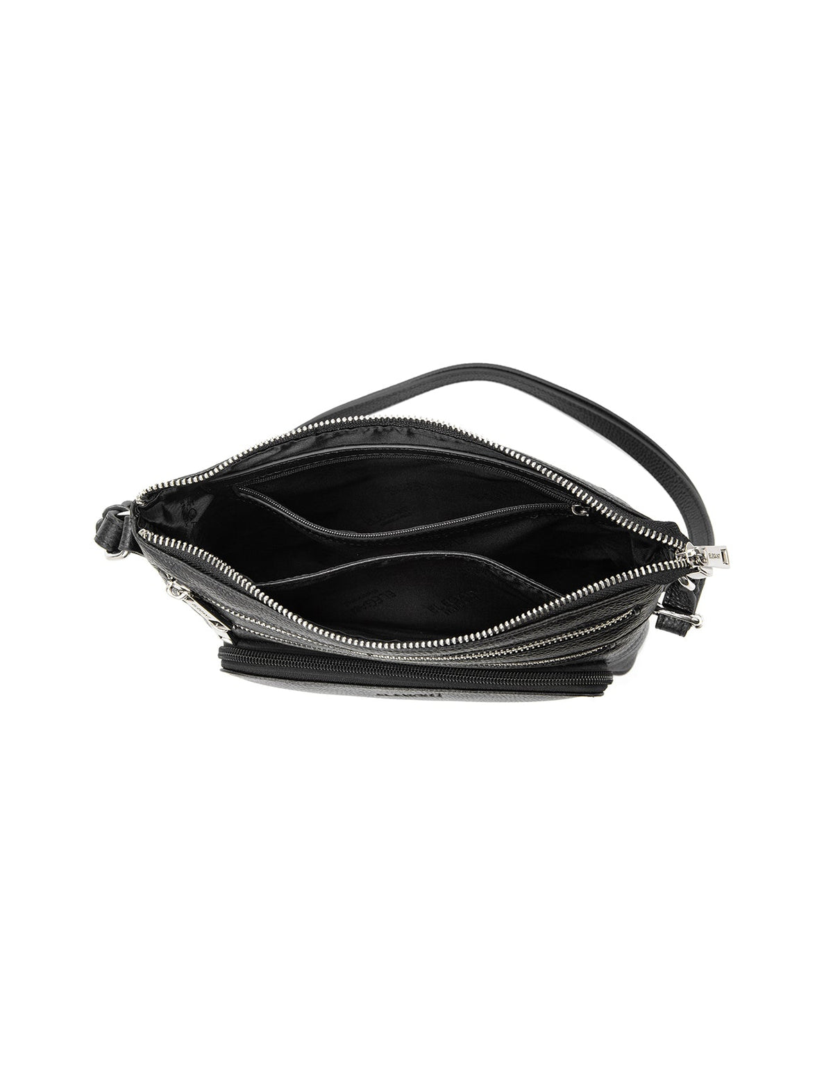 FRANCESCA MULTI CMPT RFID PROTECTED LEATHER XBODY BAG- E1-0851-BLK