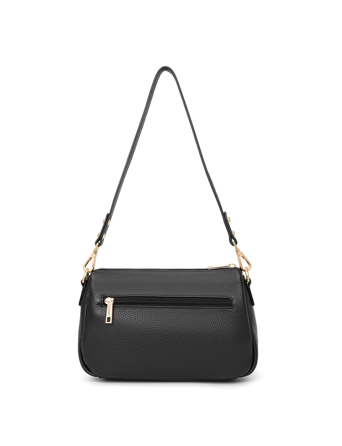 GABBY MULTI CMPT LEATHER XBODY BAG- E1-0856-BLK