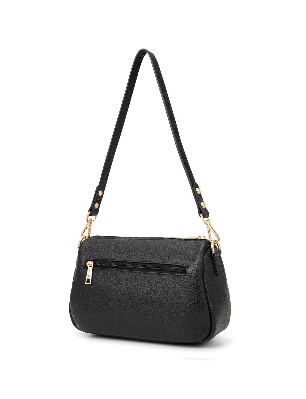 GABBY MULTI CMPT LEATHER XBODY BAG- E1-0856-BLK
